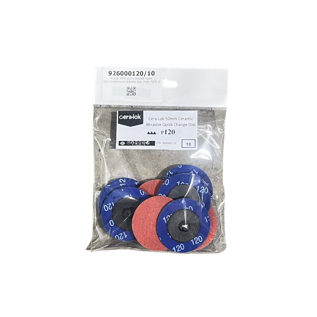 ROLOC TYPE QUICK CHANGE 50MM SELF SHARPENING CERAMIC DISC P120 -PACK 50